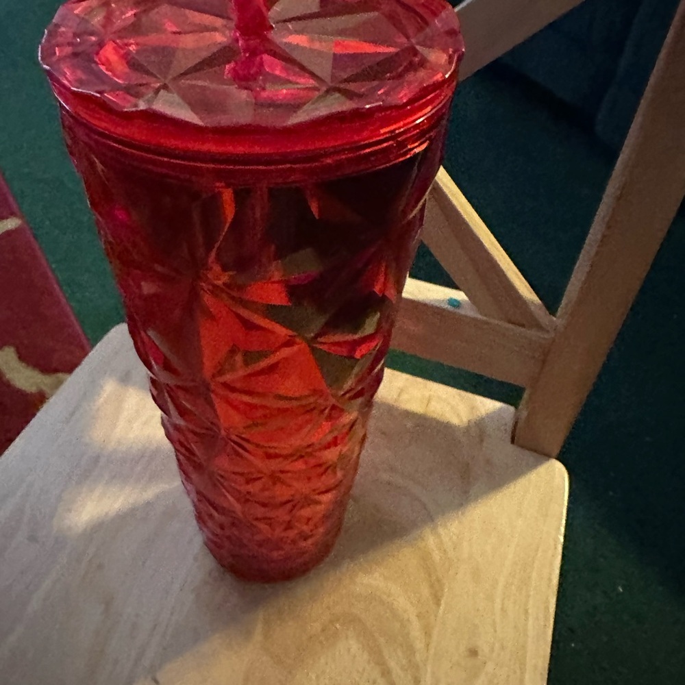 Starbucks Vibrant Red Glass Tumbler
